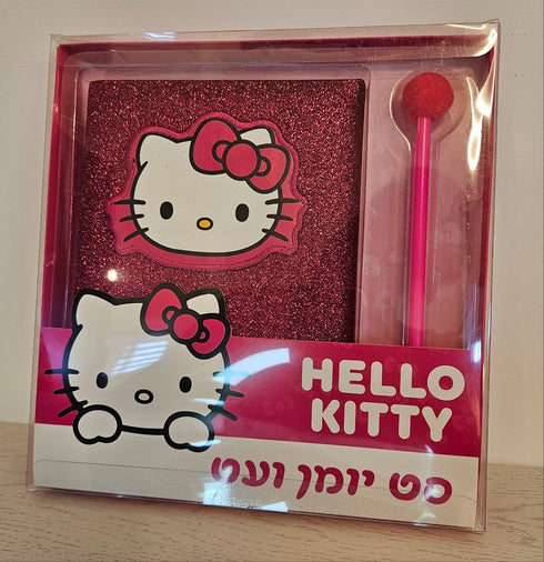 دفتر مذكرات مع قلم hello kitty